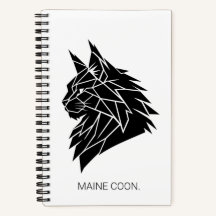 Minimalist Maine Coon Geometric Hardcover Journal