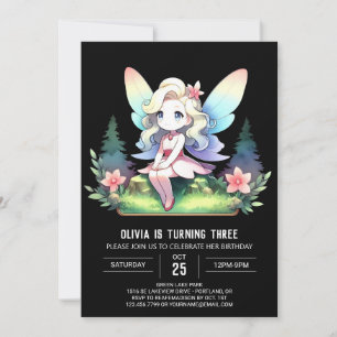 Minimalist Majestic Fairy Birthday Invitation
