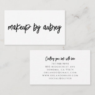 Minimalist Makeup Artist Brush Script Calligraphy Business Card