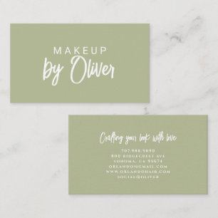 Minimalist Makeup Artist Brush Script Calligraphy Business Card