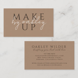 Minimalist Makeup Artist Cocoa Brown Business Card