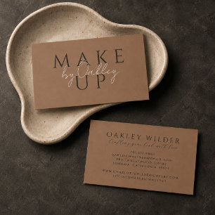 Minimalist Makeup Artist Cocoa Brown Business Card
