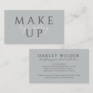 Minimalist Makeup Artist Grey Business Card