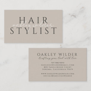 Minimalist Makeup Artist Griege Business Card