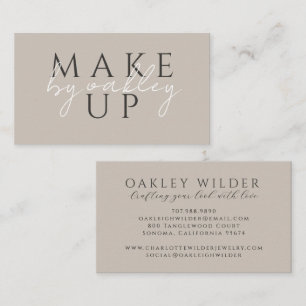 Minimalist Makeup Artist Griege Business Card