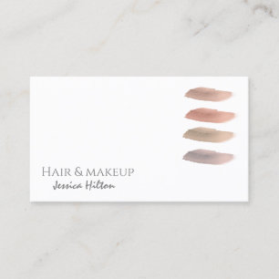 Minimalist makeup palette brush strokes business card