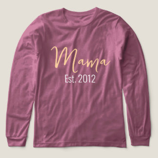 Minimalist MAMA Est Year Mother Keepsake Tri-Blend Shirt