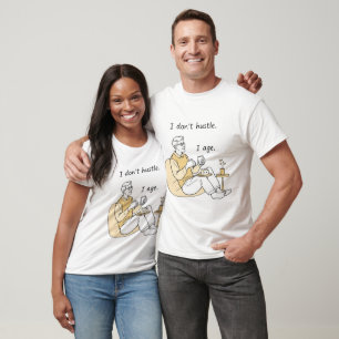 "Minimalist Man Relaxing with Cheese and Anti-Hust T-Shirt