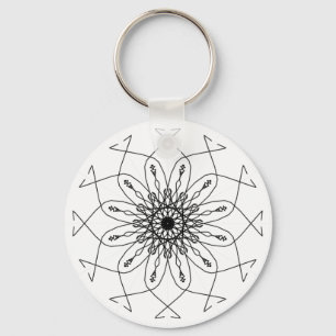 Minimalist mandala key ring