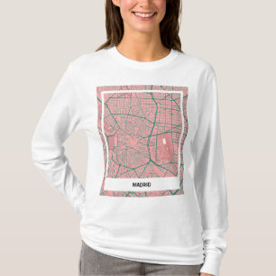 minimalist map map of Madrid - Rosa-verde T-Shirt