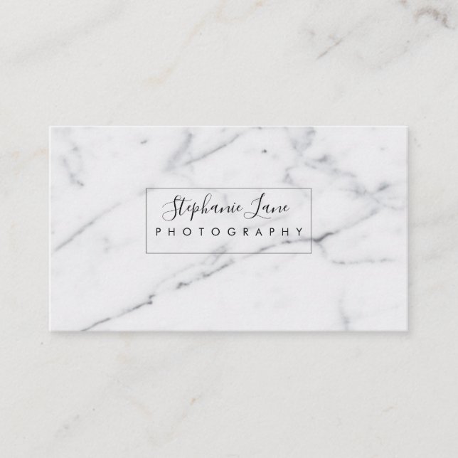 Minimalist Marble Business Cards (Front)