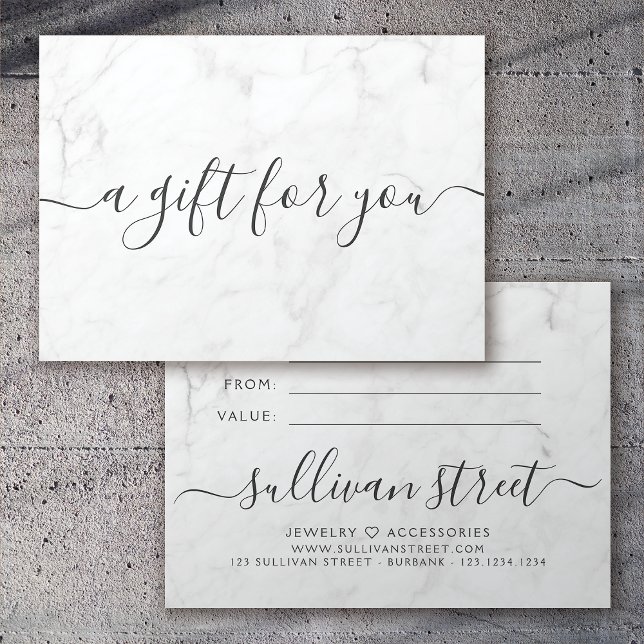 Minimalist Marble Small Business Gift Certificate (Creator Uploaded)