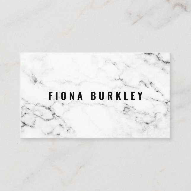 Minimalist Marble Texture Business Card (Front)