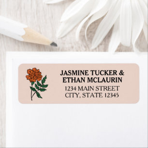 Minimalist Marigold Address Label