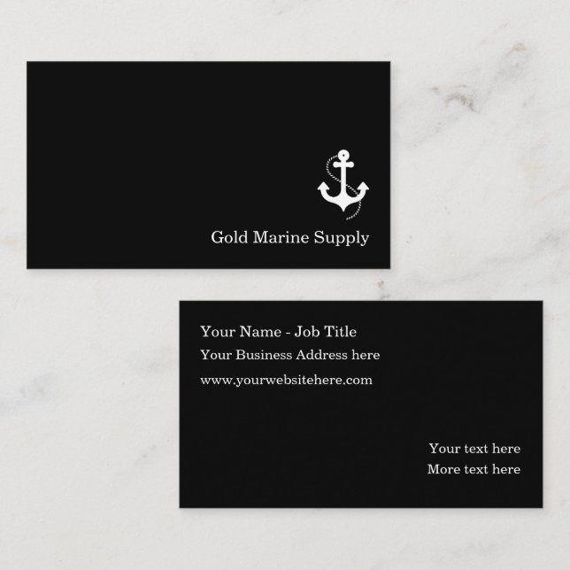 Minimalist Marine Supply Services Business Card (Front/Back)