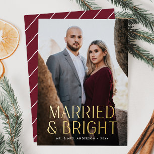 Minimalist Married and Bright Burgundy Photo