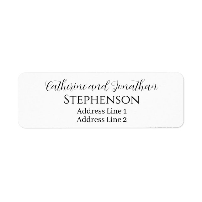 Minimalist Married Couple Return Address Labels (Front)