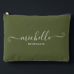 Minimalist Martini Olive Personalised Bridesmaid Accessory Pouch<br><div class="desc">Introducing our Chic Minimalist Martini Olive Personalised Bridesmaid Accessory Pouch, a stylish and versatile gift designed to celebrate your bridesmaids in elegance. This accessory pouch is the epitome of modern chic, perfect for any occasion from bridesmaid proposals to bridal showers. Crafted with a minimalist design, this pouch features an Martini...</div>