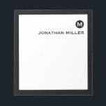 Minimalist Masculine Initial and Name Notepad<br><div class="desc">This elegant,  simple notepad features classic block typography your initial and name or custom text of your choice.</div>