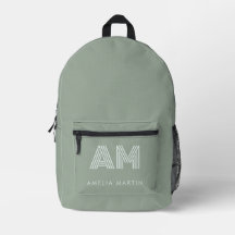 Minimalist Matcha Sage Green Custom Monogram