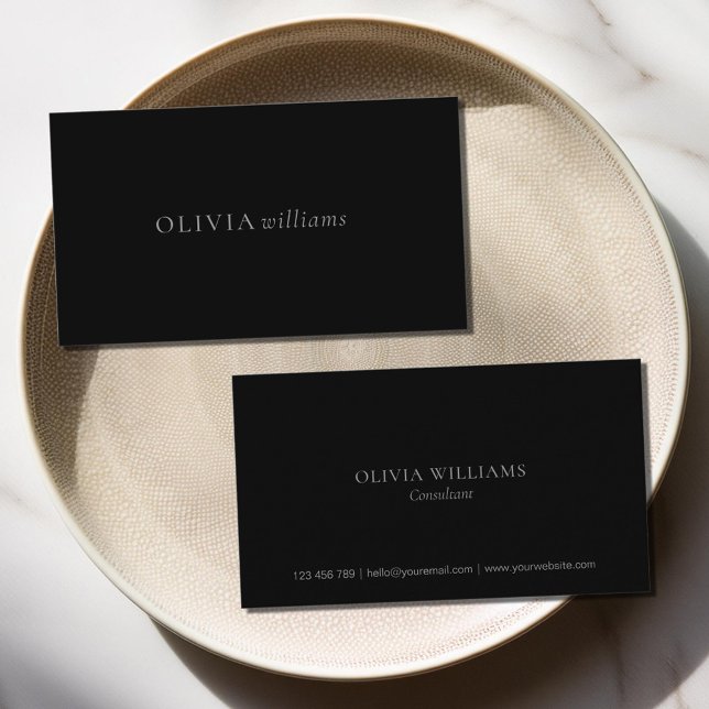 Minimalist Matte Black Simple Professional Business Card (Creator Uploaded)