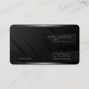 Minimalist matte black, smoothness and restraint business card