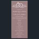 Minimalist Mauve Wedding Ring Monogram Wedding  Programme<br><div class="desc">Minimalist Mauve Wedding Ring Monogram Wedding Program - featuring wedding rings adorned with delicate vines and the Bride and Groom's initials, lovely script and modern typography for a classic, stylish feel. Wedding program is part of a collection. Shown in mauve, however you can easily change the background colour to coordinate...</div>