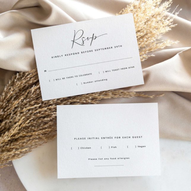 Minimalist Meal Choice RSVP Card (Creator Uploaded)