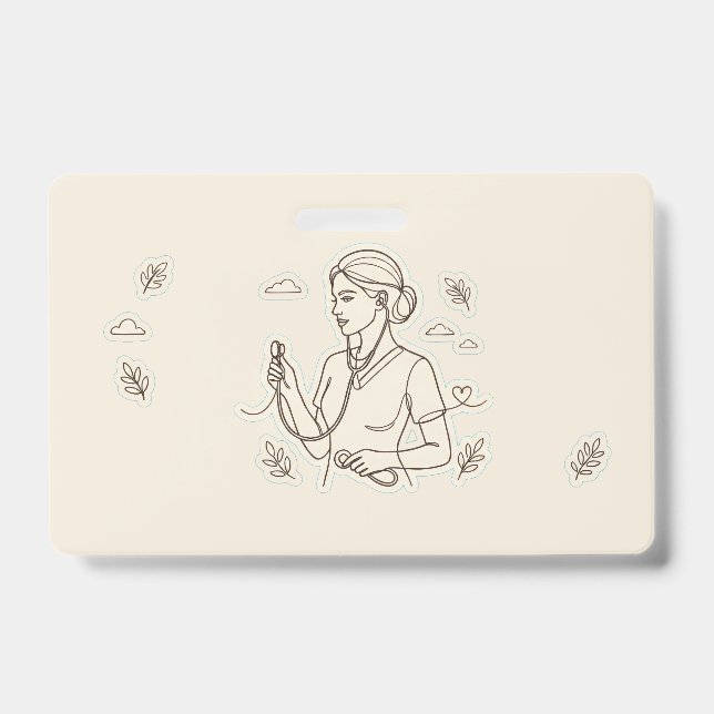 Minimalist Medical Badge ID Badge (Front)