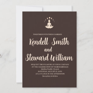 Minimalist Meditative Brown Tone Design  Invitation