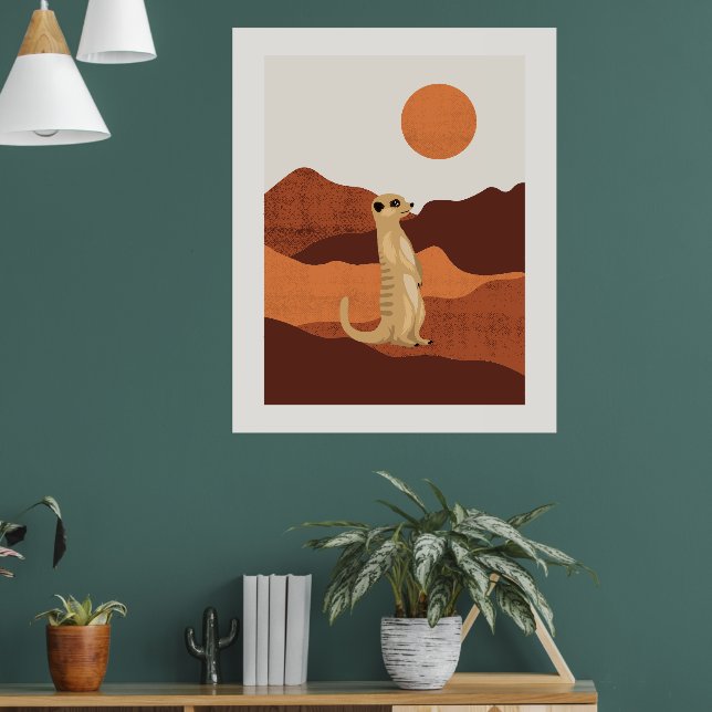 Minimalist Meerkat Desert Wall Art | Boho Animal  (Living Room 1)