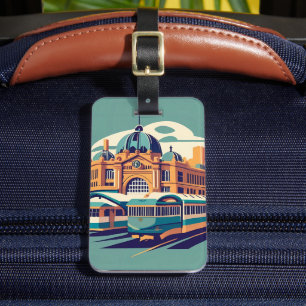 Minimalist Melbourne Australia painting souvenir Luggage Tag