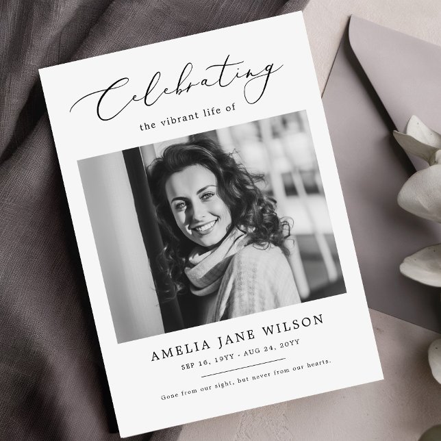 Minimalist Memorial Funeral Order of Service Photo Programme (Creator Uploaded)