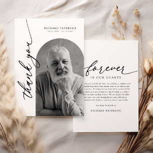 Minimalist Memorial Photo Thank You Card