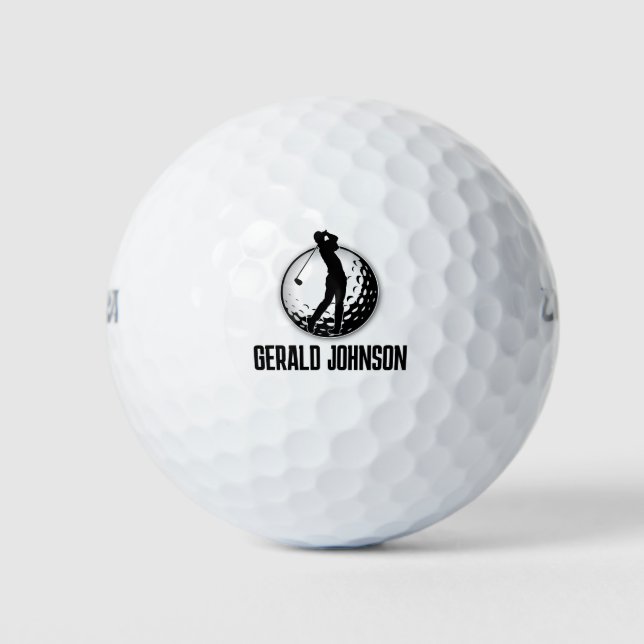 Minimalist Men Golf Monogram Design Golf Balls (Front)