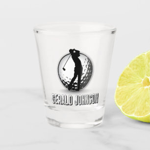 Minimalist Men Golf Monogram Design Shot Glass