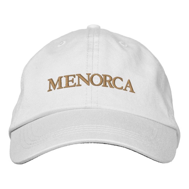 Minimalist Menorca Spain Summer Embroidered Cap (Front)