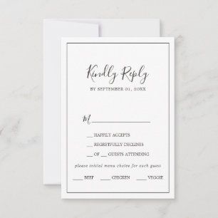 Minimalist Menu Choice RSVP Card