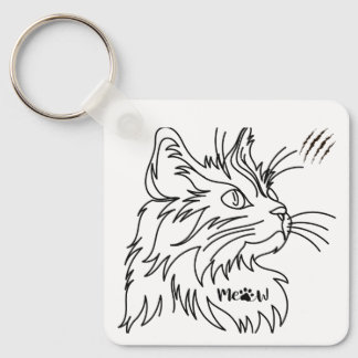 Minimalist Meow Cat Keychain