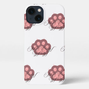 Minimalist "Meow" Cat Paw iPhone Case - Cute & Mod