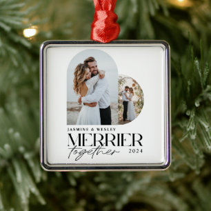 Minimalist Merrier Together Wedding Christmas Metal Tree Decoration