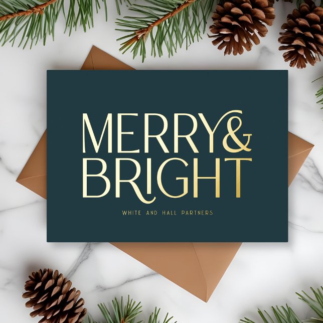 Minimalist Merry and Bright Business | Blue Gold  (Creator Uploaded)