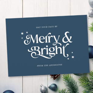 Minimalist Merry & Bright Christmas Holiday Card