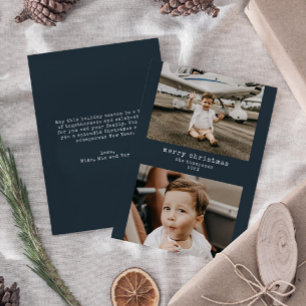 Minimalist Merry Christmas 2 Photo Holiday Card