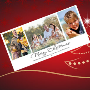 Minimalist Merry Christmas 3-Photo Holiday Card