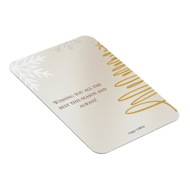 Minimalist Merry Christmas Card  Magnet (Right Side)