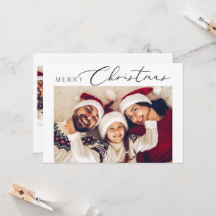 Minimalist Merry Christmas Cards with 4 Photos