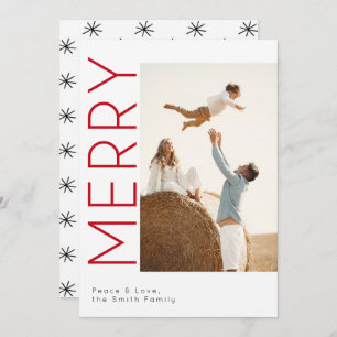 Minimalist Merry Christmas Family Photo Card
