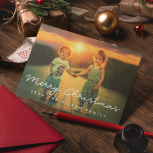 Minimalist Merry Christmas Festive photo card