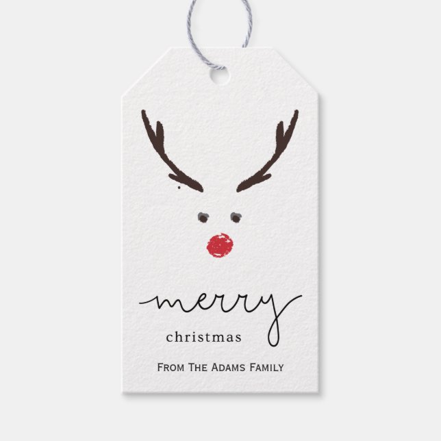 Minimalist Merry Christmas Gift Tag - Customisable (Front)